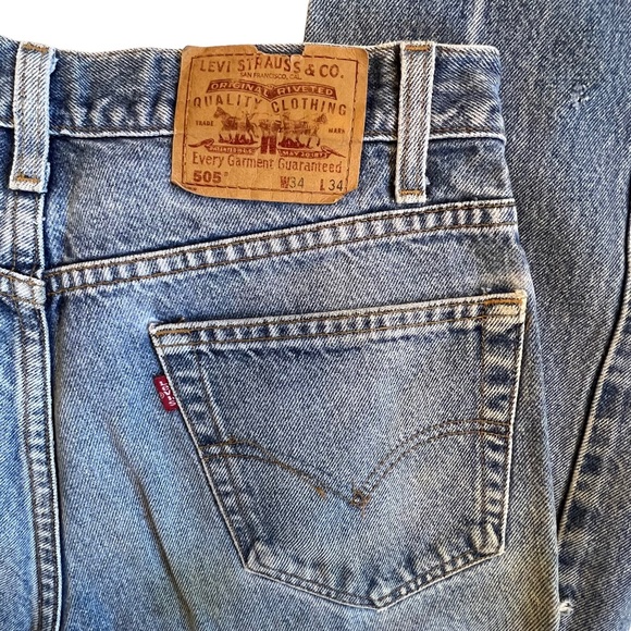 Levi’s 505 Vintage Retro Thrashed Y2K Straight Leg Denim Jeans 29 - Picture 11 of 16